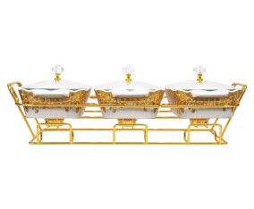 Wadah Saji Kecil Canela Dengan Rak CRG915 Gemini Gold